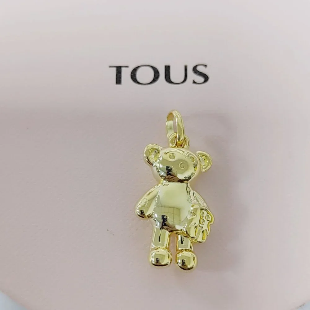 TOUS Charm Kulon Teddy Bear 925 Sliver for Necklace / Choker Dangle Gold - Picture 1 of 3